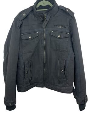 XIOS Gray Military Aviator Chore Field 2XL Outdoor Jacket Utility Men’s Zipper